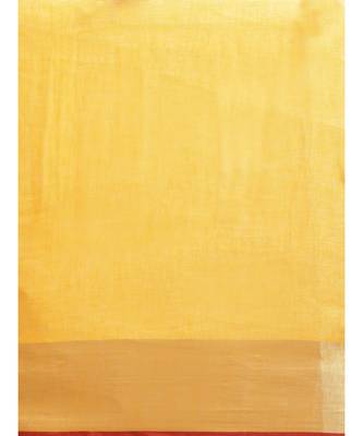 Kalasati Mustard Pure Linen Solid Bhagalpuri Saree 3