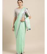 Kalasati Green Linen Blend Solid Bhagalpuri Saree