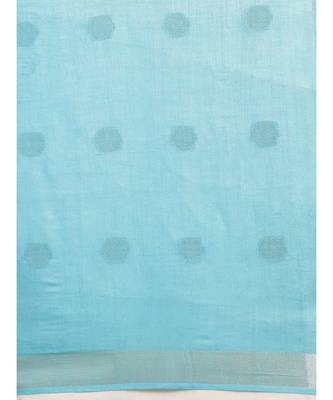 Kalasati Blue Linen Blend Woven Design Bhagalpuri Saree 3