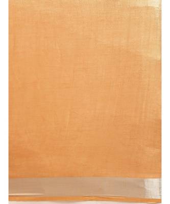 Kalasati Orange Linen Blend Solid Bhagalpuri Saree 3