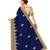 Blue embroidered silk saree with blouse