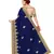 Blue embroidered silk saree with blouse