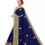 Blue embroidered silk saree with blouse