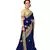 Blue embroidered silk saree with blouse