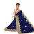 Blue embroidered silk saree with blouse