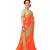 Orange embroidered silk saree with blouse