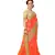 Orange embroidered silk saree with blouse