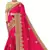 Pink embroidered silk saree with blouse