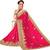 Pink embroidered silk saree with blouse