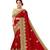 Red embroidered silk saree with blouse