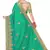 Turquoise embroidered silk saree with blouse