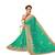 Trendmalls Turquoise embroidered silk   Traditional Wedding Party Wear Bridal Saree With Blouse  