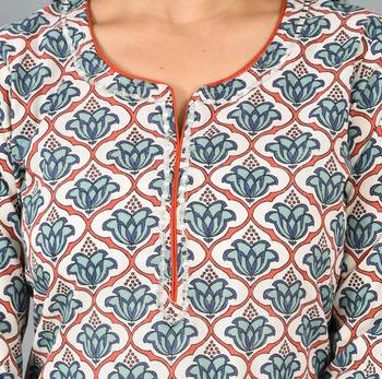 KAAJH Green Printed Cotton Suit Set 4
