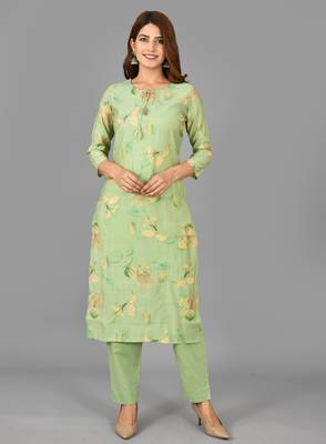 KAAJH Green Printed Modal  Suit Set 1