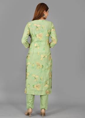 KAAJH Green Printed Modal  Suit Set 2