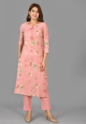 KAAJH Pink Printed Modal  Suit Set 1