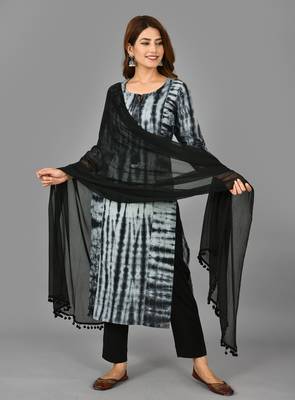 KAAJH Black Tie dye Cotton Suit Set 3