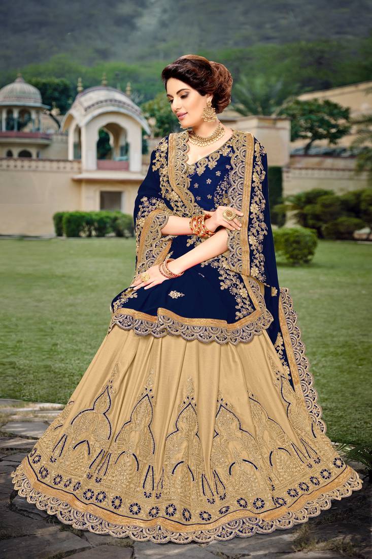 Trendmalls Blue  Silk Heavy Embroidery Work Party Wear Saree With Blouse