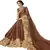 Brown embroidered lycra saree with blouse