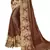 Brown embroidered lycra saree with blouse