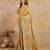  Shiny Lycra Silk Embroidery Gold Saree With Blouse