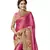 Pink embroidered lycra saree with blouse