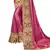 Pink embroidered lycra saree with blouse