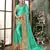 Trendmalls Trendmalls  Shiny Lycra Silk Embroidery Turquoise Party Wear Saree With Blouse