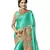 Turquoise embroidered lycra saree with blouse