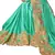 Turquoise embroidered lycra saree with blouse