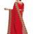 Trendmalls Red embroidered satin  Traditional Wedding Party Wear Bridal Saree with Blouse 