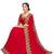 Trendmalls Red embroidered satin  Traditional Wedding Party Wear Bridal Saree with Blouse 