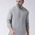 Grey cotton Solid Casual Short Kurta  has a Chinese Collar  Full Sleeves  Curved Hem