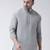 Grey cotton Solid Casual Short Kurta  has a Chinese Collar  Full Sleeves  Curved Hem