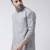 Grey cotton Solid Casual Short Kurta  has a Chinese Collar  Full Sleeves  Curved Hem