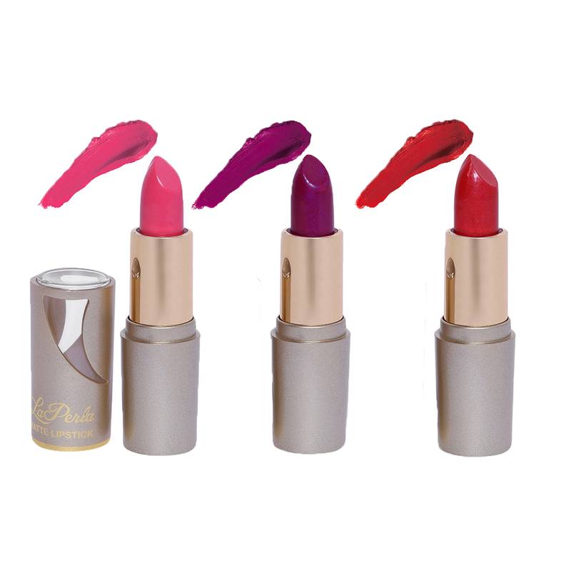 La Perla (Golden Toya) Creamy Matte Lipstick (BABY PINK MYSTIC MAUVE DARK SECRET RED)