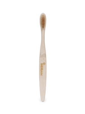 INDIBAM Adult Bamboo Tooth Brush with Natural color bristles (Set of 2) 2