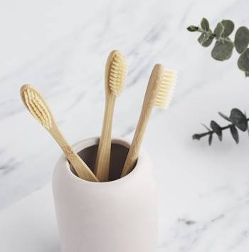 INDIBAM Adult Bamboo Tooth Brush with Natural color bristles (Set of 2) 5