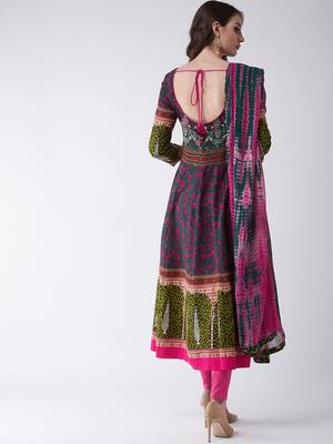 Green printed rayon kurtis 2