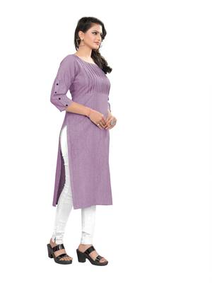 Purple plain cotton ethnic-kurtis 3