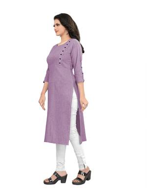 Purple plain cotton ethnic-kurtis 4