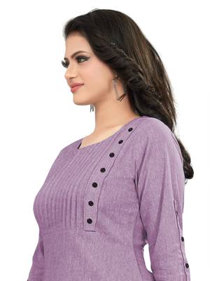 Purple plain cotton ethnic-kurtis 5