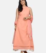 Coral Embroidered Kurta And Dupatta