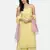 YELLOW EMBROIDERED KURTA AND PALAZZO WITH OMBRE DUPATTA