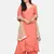 CORAL  EMBROIDERED KURTA WITH PALAZZO AND DUPATTA