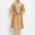 Mens Deep Beige-Coloured Solid Straight Kurta