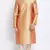 Mens Fawn-Coloured Solid Straight Kurta