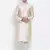 Mens Light Beige-Coloured Solid Straight Kurta