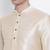 Mens Light Beige-Coloured Solid Straight Kurta