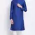 Mens Ink Blue-Coloured Solid Straight Kurta